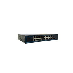 16-портовый неуправляемый коммутатор PoE Switch Utex UT-SF19P-250 250 Вт (+2 uplink порта / 1 SFP 1000 Mbps)