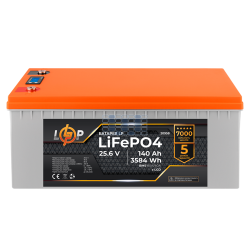Аккумулятор LogicPower LP LiFePO4 LCD 24V (25,6V) - 140 Ah (3584Wh) (BMS 80A/40A) пластик