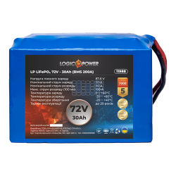 Аккумулятор LogicPower LP LiFePO4 72V (76,8V) - 30 Ah (2304Wh) (BMS 200A)