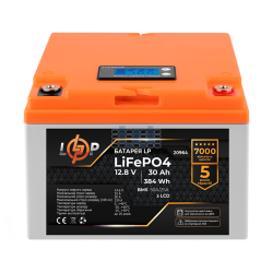 Аккумулятор LogicPower LP LiFePO4 для ИБП LCD 12V (12,8V) - 30 Ah (384Wh) (BMS 50A/25А) пластик