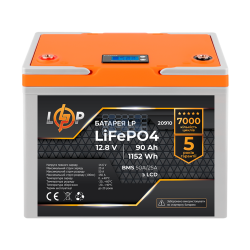 Аккумулятор LogicPower LP LiFePO4 LCD 12V (12,8V) - 90 Ah (1152Wh) (BMS 50A/25A) пластик