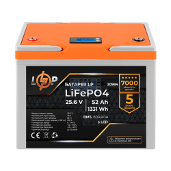 Аккумулятор LogicPower LP LiFePO4 LCD 24V (25,6V) - 52 Ah (1331Wh) (BMS 80A/40А) пластик