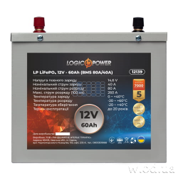 Аккумулятор LogicPower LP LiFePO4 12V (12,8V) - 60 Ah (768Wh) (BMS 80A/40A) металл
