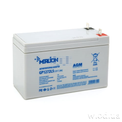 Аккумуляторная батарея MERLION GP1272L5 12V 7.2Ah (спец клемма "ушко") (12 В 7.2 А·ч) White AGM