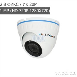 Видеокамера AHD купольная Tecsar AHDD-20F1M-out-eco (HD 720P)
