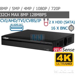 1U Penta-brid 4K (8 Мп) 4K-N/5MP видеорегистратор Dahua DH-XVR5216AN-4KL-I3 16 канальный