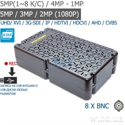 Гибридный видеорегистратор 3G-SDI / XVI interVision REXON-35K-84PRO 8 канальный