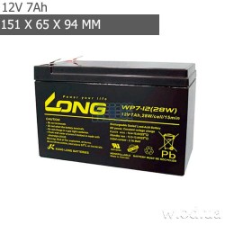 Аккумулятор Kung Long WP 7-12 АКБ (12 В 7 А·ч) 28W/cell/15min