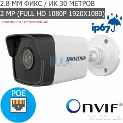 Уличная IP видеокамера 2 Мп Hikvision DS-2CD1021-I(F) (2.8 мм, Full HD 1080P)
