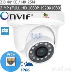 Купольная IP камера Partizan 2.0MP IPD-2SP-IR 2.7 (Full HD 1080P)