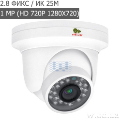 Купольная IP камера Partizan 1.0MP IPD-1SP-IR SE 1.1 (HD 720P)
