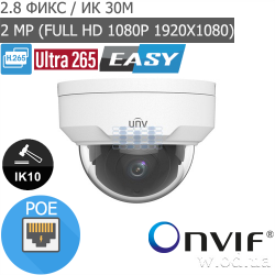 Купольная IP видеокамера Uniview IPC322LR3-VSPF28-D (Full HD 1080P)