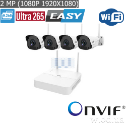 Wi-Fi комплект видеонаблюдения IP Uniview KIT/NVR301-04LB-W/4*2122SR3-F40W-D