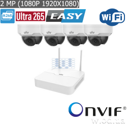 Wi-Fi комплект видеонаблюдения IP Uniview KIT/NVR301-04LB-W/4*322SR3-VSF28W-D