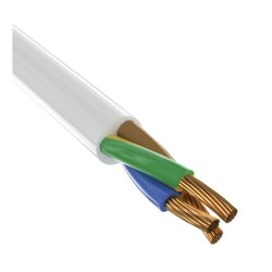 Кабель силовий мідний Одескабель H05VV-F 3G1.5 білий