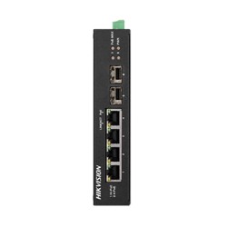 6-портовый неуправляемый PoE коммутатор Hikvision DS-3T0506HP-E/HS 4 порта PoE 60 Вт (2 x SFP uplink)