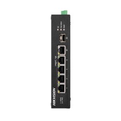 6-портовый неуправляемый PoE коммутатор Hikvision DS-3T0306HP-E/HS 4 порта PoE 60 Вт (1 x SFP uplink)