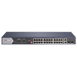 24-портовый неуправляемый Hi-PoE коммутатор Hikvision DS-3E0528HP-E (+2 комбо uplink порта) 370 Вт