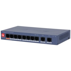 10-портовый управляемый коммутатор Dahua DH-CS4010-8ET2GT-60 PoE 60 Вт (2 uplink порта 1000 Mbps, 8 портов PoE)