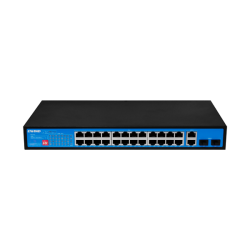 28-портовый неуправляемый гигабитный коммутатор Ewind EW-S1928CG-AP-AT PoE 400 Вт (24 порта PoE + 2 uplink, 2 SFP)