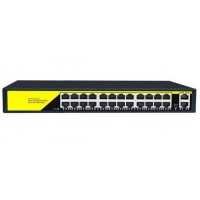 24-портовый неуправляемый коммутатор PoE Switch Utex UT-2420GB 350 Вт (+2 uplink порта 1000 Mbps)
