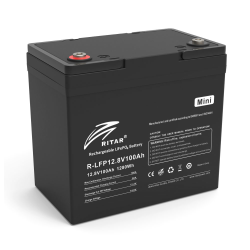 Акумулятор літій-залізо-фосфатний Ritar LiFePO4 12.8V 100Ah mini (12 В 100 А·год, 1280 Wh)